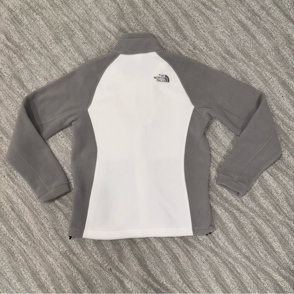 The North Face Women’s Fleece Full Zip Gray And White Jacket Size M - Picture 2 of 5